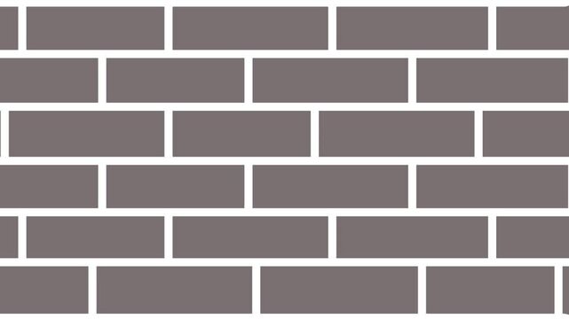 Gray Brick Wall Pattern with animated White Grout Lines bricks masonry