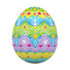 Fototapeta premium A beautifully decorated easter egg with intricate designs and patterns.