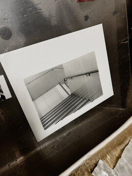 Staircase View From Above Showing Clean Lines and Textures