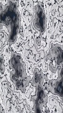 Abstract Topographic Map Animation - Shifting Terrain and Contours.