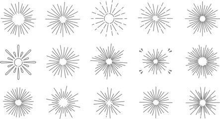 Collection of radial line patterns and symmetrical designs