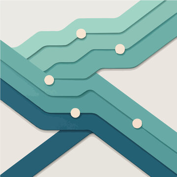 Modular Abstract Flow System Illustrating Financial Operations and Processes