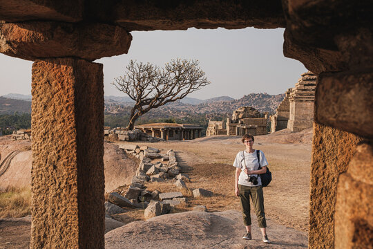 A photographer in Humpy.
