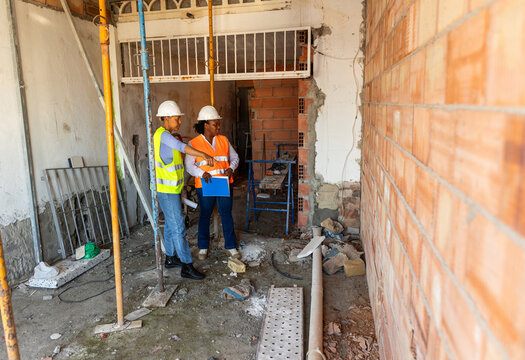 Two inspectors on a recent construction site