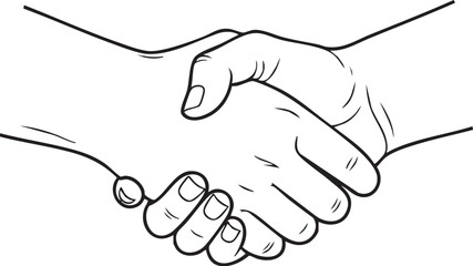 Fototapeta premium Handshake illustration in black and white agreement