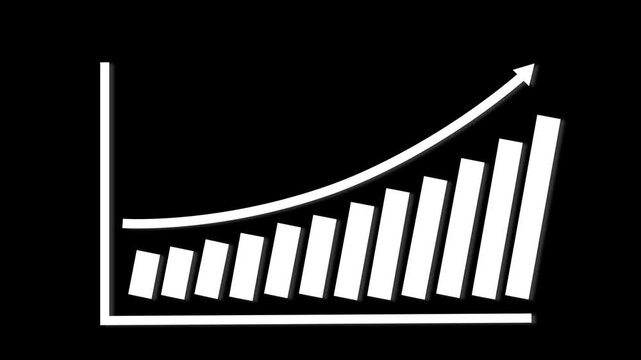 Business growth concept in graph chart showing marketing sales profit increasing to future target .4k viedo .