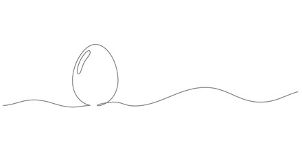 Obraz premium Single Whole Organic Egg Simple Minimalist Continuous Line Art Drawing Vector