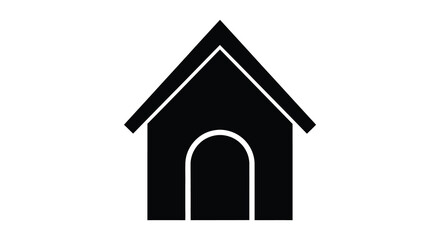 A stark minimalist depiction of a house shape against a white background forming a silhouette high quality professional