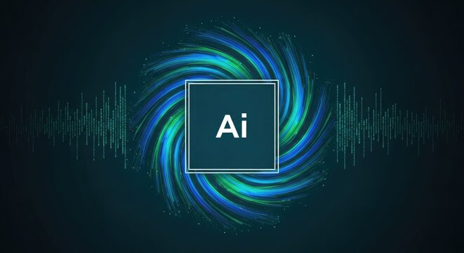 Artificial intelligence technology concept with futuristic ai logo design