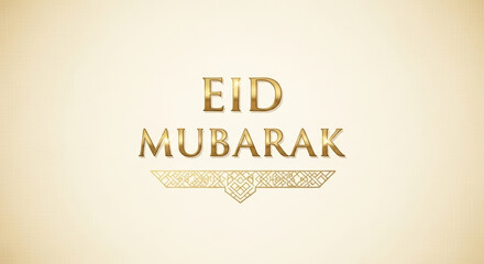 Obraz premium Elegant Gold Eid Mubarak Greeting Card