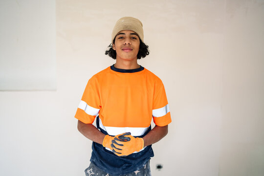 Worker With Safety Gloves