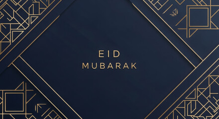 Elegant Gold Eid Mubarak Greeting Card