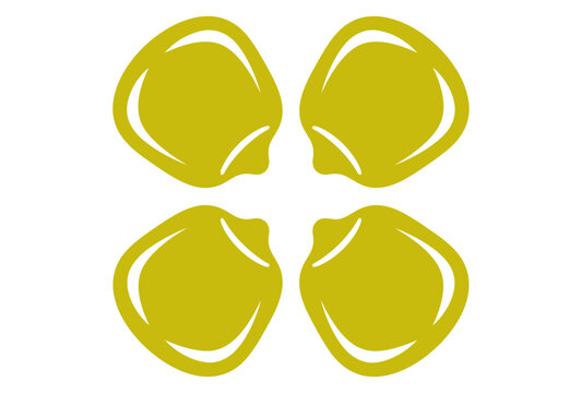 Yellow corn kernels vector icon arranged in cross shape pattern