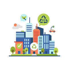 Obraz premium Eco Friendly City Recycling Concept.
