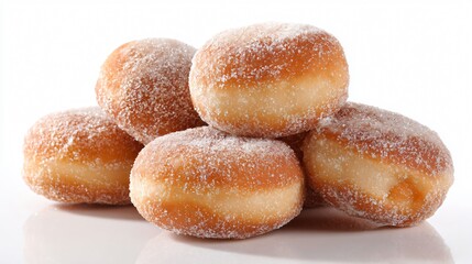 Fototapeta premium Clean studio shot of mochi donuts isolated on white background, stock photography standard