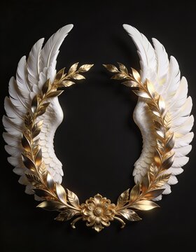 golden laurel wreath isolated