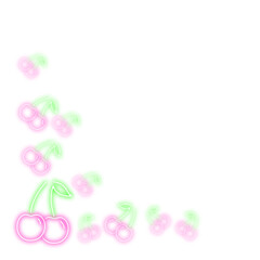 Neon Cherry Corner Border 