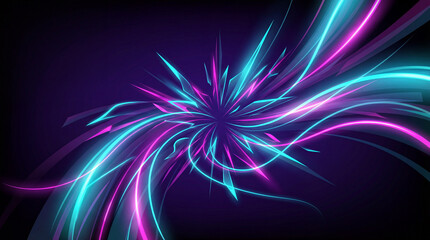 Abstract Anime Neon Energy Burst Background Vector Illustration