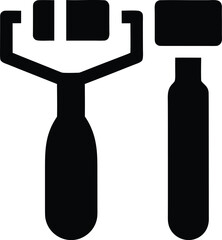 thermal regulating jade roller silhouette vector illustration on transparent background © Dj