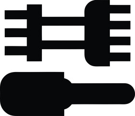 Obraz premium edge control brush gel duo silhouette vector illustration on transparent background