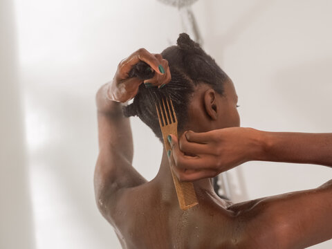 Combing Wet Hair in the Shower 