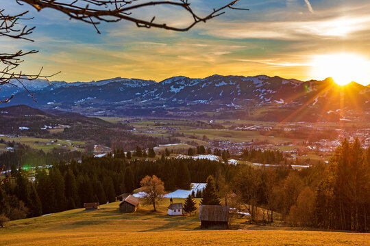 Oberrieder Kapelle - Allg&auml;u - Fr&uuml;hling - Alpen - Sonnenuntergang - Schneeschmelze