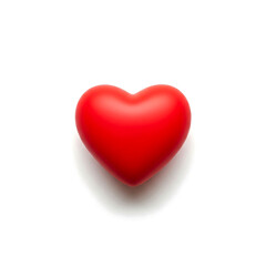 Obraz premium Shiny red 3D heart shape isolated on white background