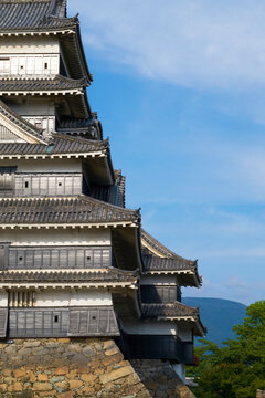 Stunning View of Matsumoto Castle Under a Clear Blue Sky