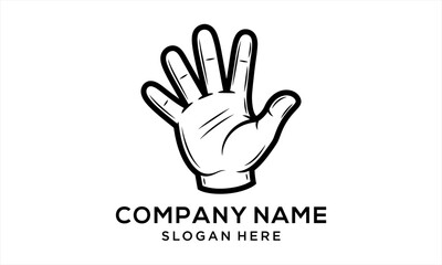 Obraz premium Hand drawn human hand showing five fingers in a vintage style.