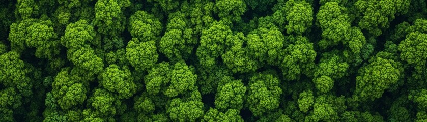 Aerial View of Lush Green Forest Canopy, Dense Foliage, Nature, Outdoors, Forest, Woodland, Trees
