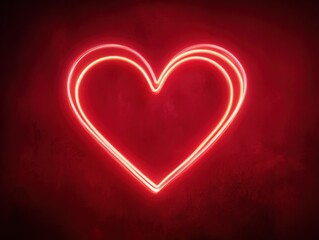 heart neon sign glowing isolated on a green background