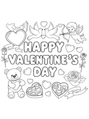 Happy Valentive s Day coloring pages for kids