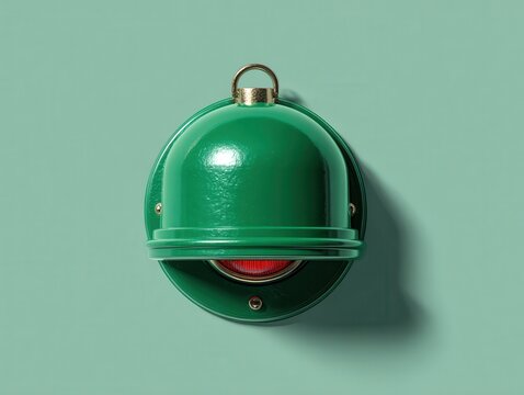 emergency siren light isolated on a green background