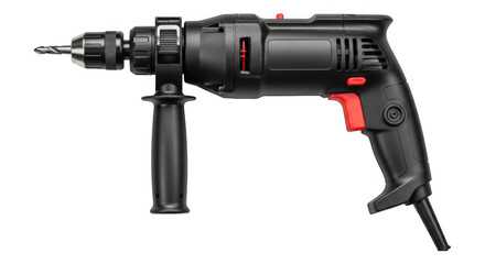 Black Electric Drill with Red Trigger.