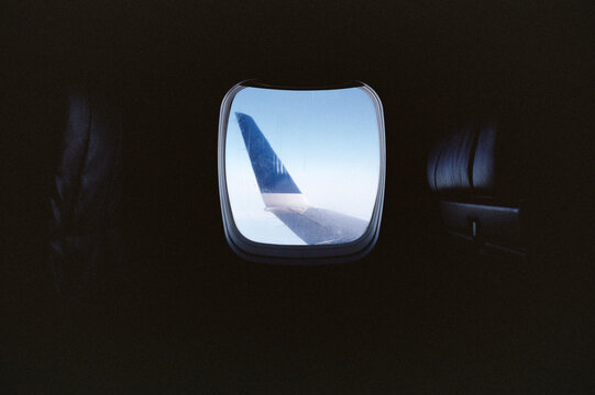 View of an airplane wing from the inside of it