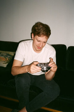 Man looking puzzled at a camera