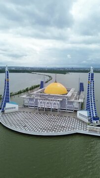 Al Alam Mosque is a landmark in Kendari, Southeast Sulawesi, Indonesia. Its unique architecture is due to its location above the sea in Kendari Bay.