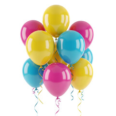 Vibrant Multi-Color Balloon Bouquet &ndash; Isolated Festive Party Asset (PNG)