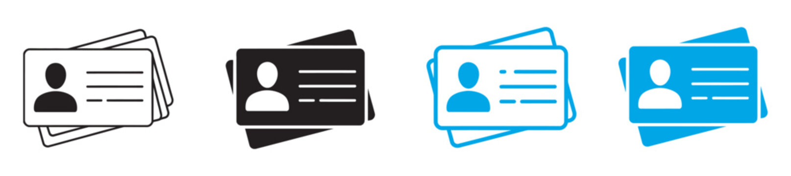 ID Card and Driver's License Identification Icon set, modern user ID and verification vector, flat design