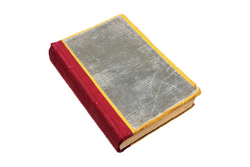Weathered Antique Hardcover On White Background