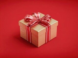 Fototapeta premium romantic surprise gift box isolated on a green background