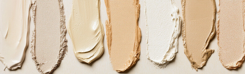 Fluid cosmetics textures featuring spread highlighter and foundation cream © dvoevnore