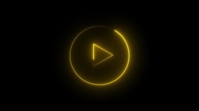 Glowing neon effect music icon. Abstract Audio icon. Glowing pink or green neon line musical note icon on black background. Neon music note icon.