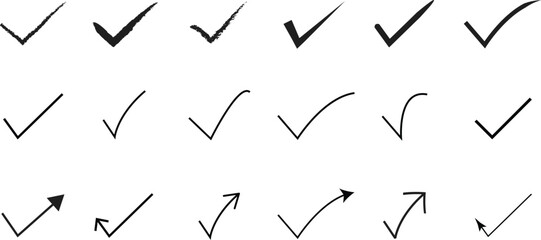 Check-mark Set of 20 checkmark and arrow icons vector  © Belayet