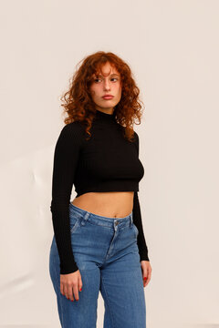 Portrait of a Woman in Black Top