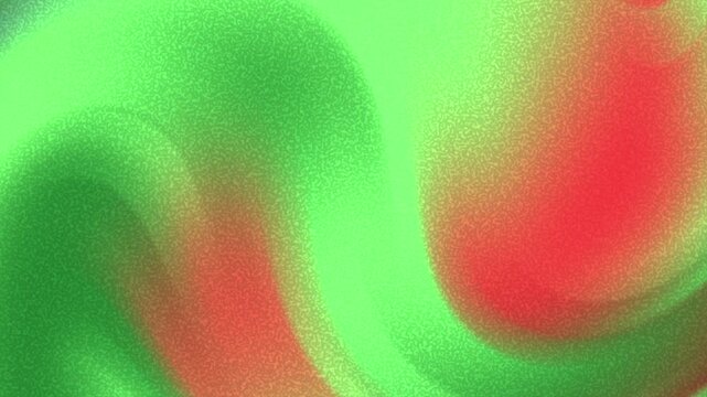 Vibrant abstract Grainy background with green and red swirling shapes Hues Noise Texture Design Element.