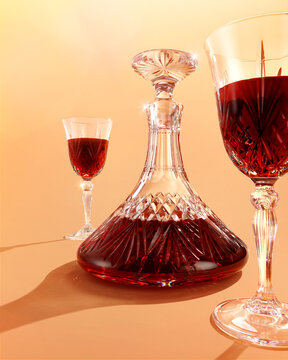 Port decanter and glasses