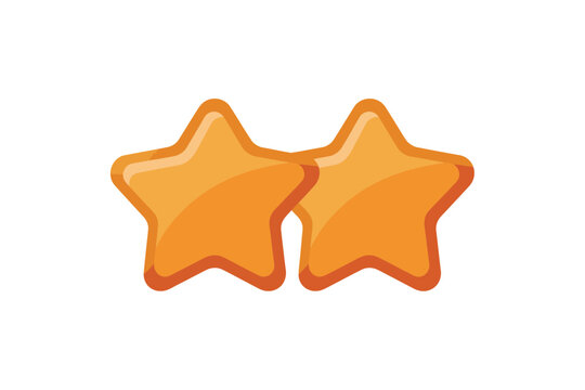 A vector graphic illustration of two orange stars on a white background