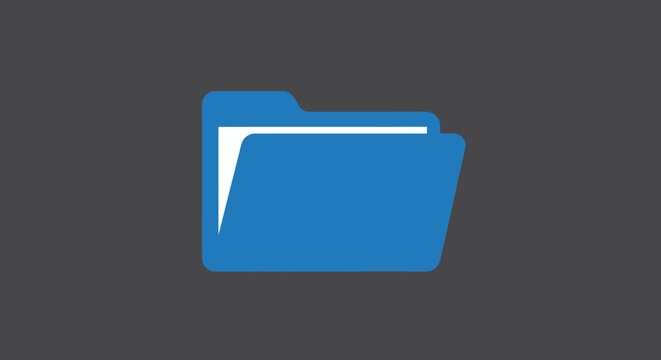 Blue folder with a white insert on a gray background