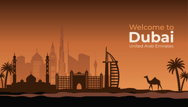 Dubai&rsquo;s sparkling skyline, highlighted by the towering Burj Khalifa, presents a futuristic cityscape, blending modern luxury with traditional Arabian culture.